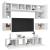 Set dulapuri TV, 8 piese, alb, lemn prelucrat GartenMobel Dekor