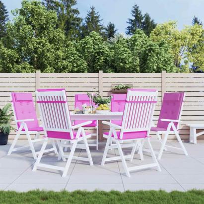 Perne de scaun cu spătar înalt, 6 buc, roz, țesătură Oxford GartenMobel Dekor