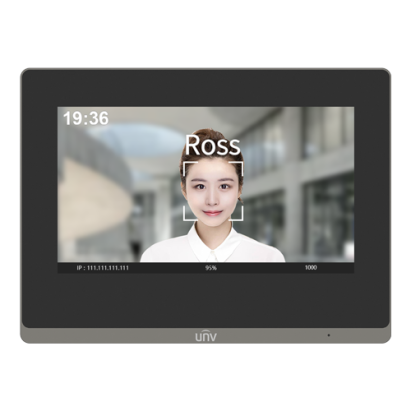 Monitor videointerfon TCP/IP, LCD TFT Touch Screeen 7 inch, PoE, WiFi - UNV OEI-372S-H-W SafetyGuard Surveillance