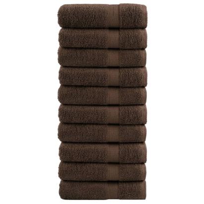 Prosoape de duș premium SOLUND 10 buc maro 70x140cm 600 gsm GartenMobel Dekor
