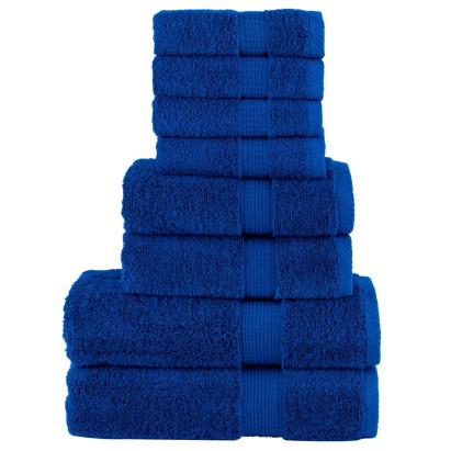 Set de prosoape premium SOLUND, 8 piese, albastru, 600 g/m² GartenMobel Dekor