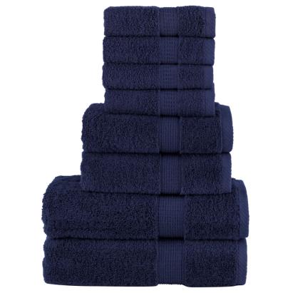 Set de prosoape premium SOLUND, 8 piese, bleumarin, 600 g/m² GartenMobel Dekor