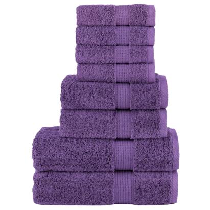 Set de prosoape premium SOLUND, 8 piese, violet, 600 g/m² GartenMobel Dekor