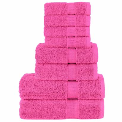 Set de prosoape premium SOLUND, 8 piese, roz, 600 g/m² GartenMobel Dekor