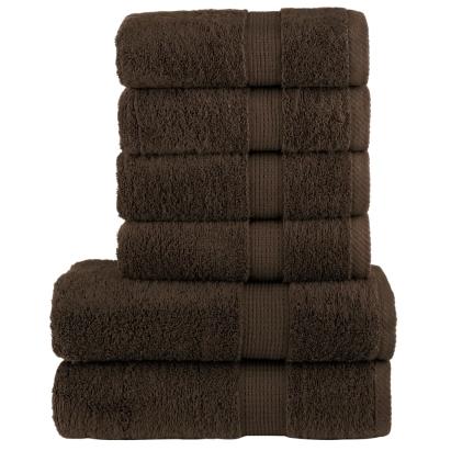 Set de prosoape premium SOLUND, 6 piese, maro, 600 g/m² GartenMobel Dekor