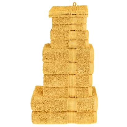 Set de prosoape premium SOLUND, 12 piese, auriu, 600 g/m² GartenMobel Dekor