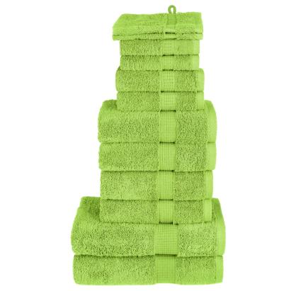 Set de prosoape premium SOLUND, 12 piese, verde, 600 g/m² GartenMobel Dekor