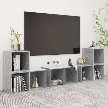 Set de dulapuri TV, 6 piese, gri beton, lemn prelucrat GartenMobel Dekor