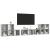 Set de dulapuri TV, 8 piese, gri beton, lemn prelucrat GartenMobel Dekor