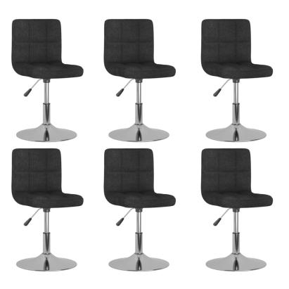 Scaune de bucătărie pivotante, 6 buc., negru, material textil GartenMobel Dekor