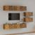 Set dulapuri TV, 6 piese, stejar fumuriu, lemn prelucrat GartenMobel Dekor