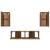 Set dulapuri TV, 4 piese, stejar fumuriu, lemn prelucrat GartenMobel Dekor