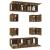 Set dulap TV, 8 piese, stejar fumuriu, lemn prelucrat GartenMobel Dekor