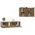 Set dulapuri TV, 4 piese, stejar fumuriu, lemn prelucrat GartenMobel Dekor