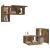 Set dulapuri TV, 4 piese, stejar fumuriu, lemn prelucrat GartenMobel Dekor