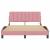 Cadru de pat cu lumini LED, roz, 140x190 cm, catifea GartenMobel Dekor