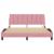 Cadru de pat cu lumini LED, roz, 160x200 cm, catifea GartenMobel Dekor