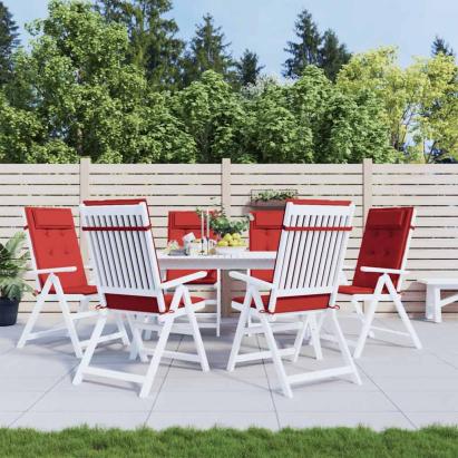 Perne scaun cu spătar înalt, 6 buc, roșu, țesătură Oxford GartenMobel Dekor