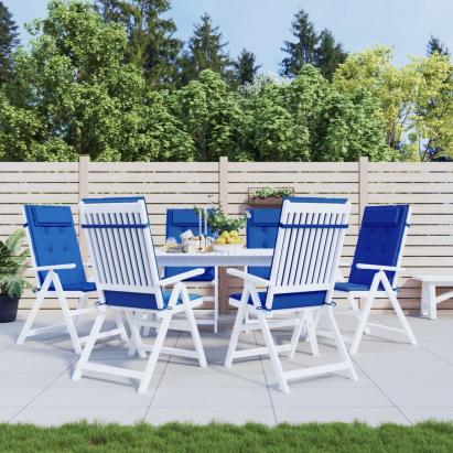 Perne scaun spătar înalt 6 buc albastru regal, țesătură Oxford GartenMobel Dekor
