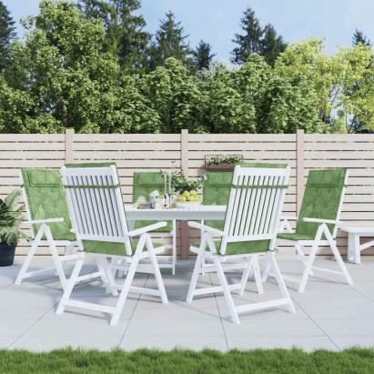 Perne de scaun spătar înalt, 6 buc, model frunze, textil Oxford GartenMobel Dekor