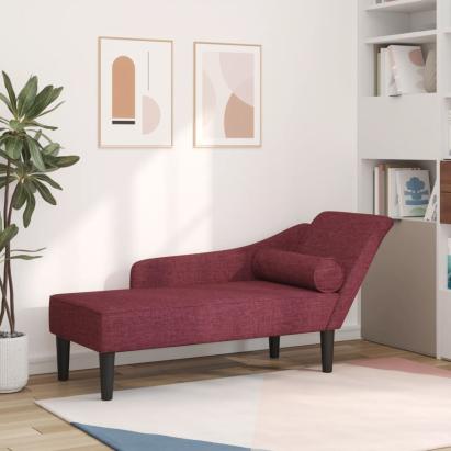 Fotoliu șezlong cu perne, roșu vin, material textil GartenMobel Dekor