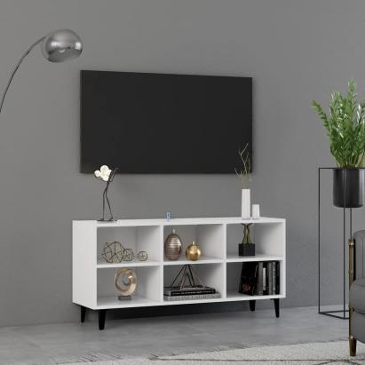 Comodă TV cu picioare metalice, alb, 103,5x30x50 cm GartenMobel Dekor