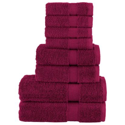 Set de prosoape premium SOLUND, 8 piese, bordo, 600 g/m² GartenMobel Dekor