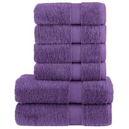 Set de prosoape premium SOLUND, 6 piese, violet, 600 g/m² GartenMobel Dekor