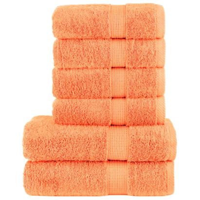 Set de prosoape premium SOLUND, 6 piese, portocaliu, 600 g/m² GartenMobel Dekor