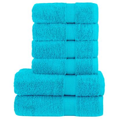 Set de prosoape premium SOLUND, 6 piese, turcoaz, 600 g/m² GartenMobel Dekor