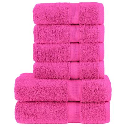 Set de prosoape premium SOLUND, 6 piese, roz, 600 g/m² GartenMobel Dekor