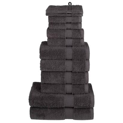 Set de prosoape premium SOLUND, 12 piese, antracit, 600 g/m² GartenMobel Dekor