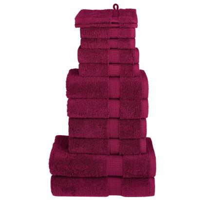 Set de prosoape premium SOLUND, 12 piese, bordo, 600 g/m² GartenMobel Dekor