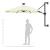 Umbrelă de soare montată pe perete cu LED-uri, nisipiu, 300 cm GartenMobel Dekor
