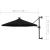 Umbrelă de soare montată pe perete cu LED-uri, negru, 300 cm GartenMobel Dekor