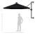 Umbrelă de soare montată pe perete cu LED-uri, negru, 300 cm GartenMobel Dekor