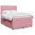 Pat box spring cu saltea, roz, 160x200 cm, catifea GartenMobel Dekor