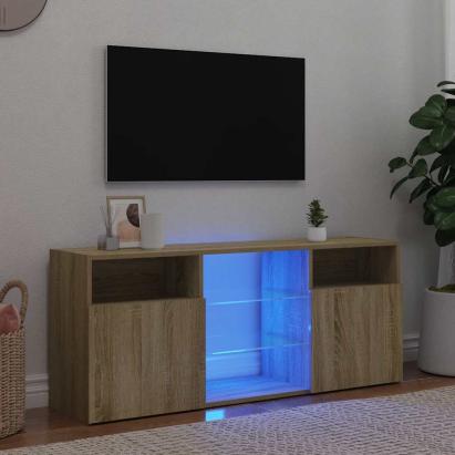 Comodă TV cu lumini LED, stejar sonoma, 120x30x50 cm GartenMobel Dekor