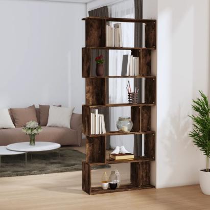 Bibliotecă/Separator stejar fumuriu 80x24x192 cm lemn prelucrat GartenMobel Dekor