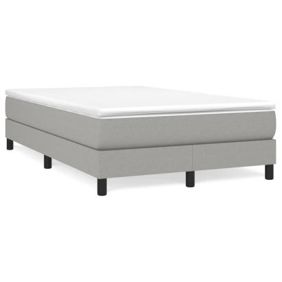 Pat box spring cu saltea, gri deschis, 120x190 cm, textil GartenMobel Dekor