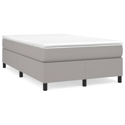 Pat box spring cu saltea, gri deschis, 120x190 cm, textil GartenMobel Dekor
