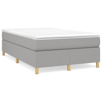 Pat box spring cu saltea, gri deschis, 120x190 cm, textil GartenMobel Dekor