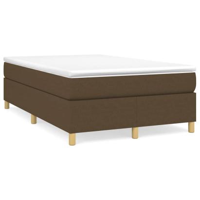 Pat box spring cu saltea, maro închis, 120x190 cm, textil GartenMobel Dekor