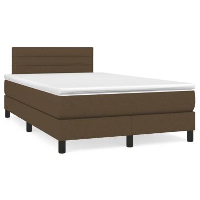 Pat box spring cu saltea, maro închis, 120x190 cm, textil GartenMobel Dekor