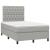 Pat box spring cu saltea, gri deschis, 120x190 cm, textil GartenMobel Dekor
