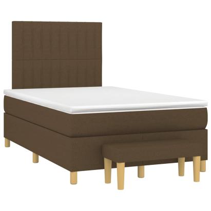 Pat box spring cu saltea, maro închis, 120x190 cm, textil GartenMobel Dekor