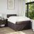 Pat box spring cu saltea, maro închis, 120x190 cm, textil GartenMobel Dekor