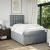 Pat box spring cu saltea, gri deschis, 120x190 cm, textil GartenMobel Dekor