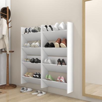 Pantofare de perete, 4 buc., alb, 60x18x60 cm PAL GartenMobel Dekor