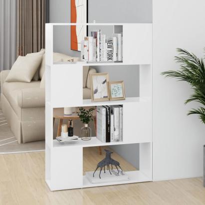 Bibliotecă/Separator cameră, alb, 80x24x124,5 cm, PAL   GartenMobel Dekor